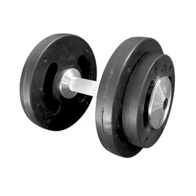 Dumbell Montado Anilha Vazada Injetado Pegada Recartilhada atacado fitness