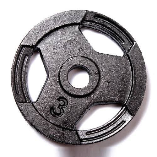 Anilha Sport Pintada 3kg — 3 alças, ferro fundido, furo 31mm