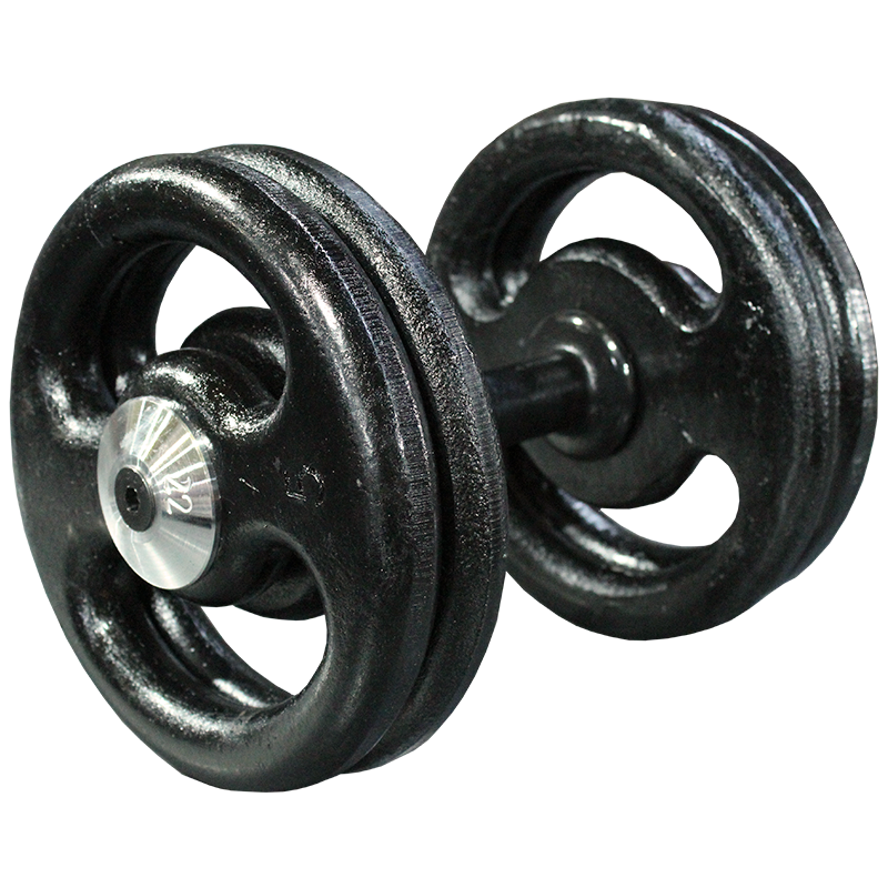 Dumbell Anilha Montado Pintado Pegada Cromada — design sport clássico com cromado