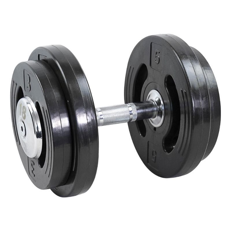 Dumbell Sext. Monobloco Injetado Cromado — lateral