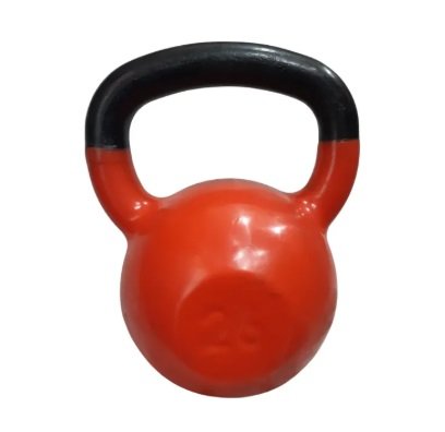 Kettlebell Emborrachado Pegada Pintada — corpo colorido PVC, alça preta