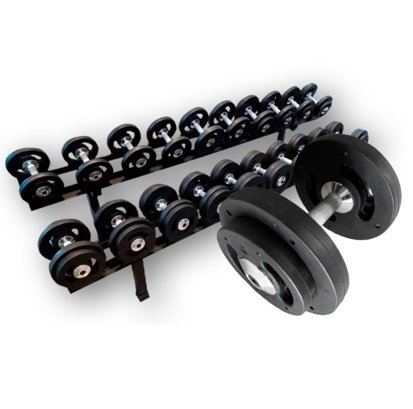 Kit Dumbell Anilha Injetado 12–30kg + Suporte